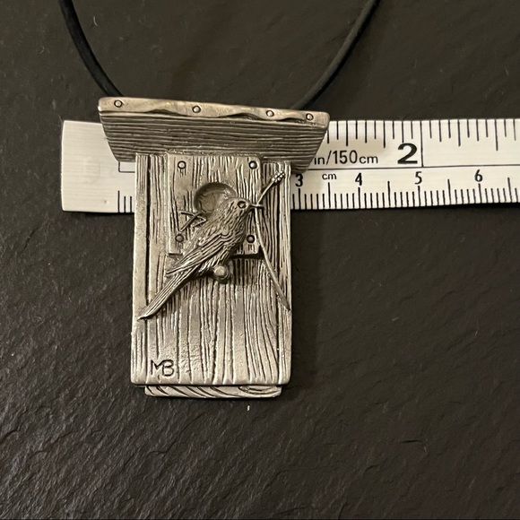 Large Birdhouse Pewter Necklace Bird Nesting by Marjolein Bastin - Picture 10 of 13